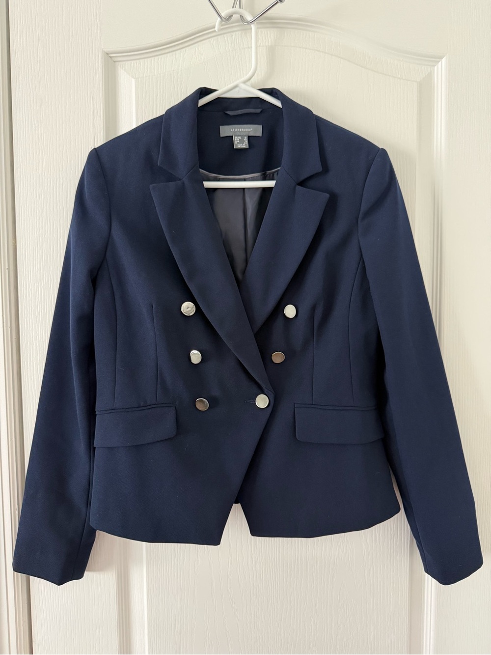 Atmosphere Navy Double-Breasted Blazer with Silver Buttons